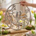 Table decoration spring, decorative ring bird deco silver H37.5cm | Floristik24.co.uk