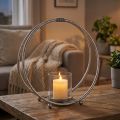 Lantern metal candle holder silver glass Ø33cm | Floristik24.co.uk