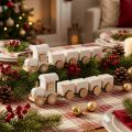 Wooden train deco Christmas train white L20cm H6cm 2pcs | Floristik24.co.uk
