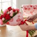Cuff paper tissue paper pink hearts 25cm 100m | Floristik24.co.uk