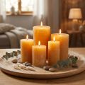 Solid coloured candles Honey colours Various sizes | Floristik24.co.uk