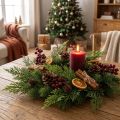 Artificial Pine Branches with Cones, 28cm, Set of 6, Green and Brown | Floristik24.co.uk