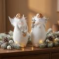 Decorative angel with heart and star white, silver Ø7.5 H15cm 2pcs | Floristik24.co.uk