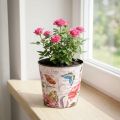 Planter flower pattern plastic 10.5cm flower pot summer decoration | Floristik24.co.uk