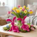 Decorative Sitting Bunny Spring décor and Easter highlight for living room shop or office 22cm 2 pieces | Floristik24.co.uk