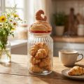 Bonboniere Glass Cookie Jar with Lid Croissant Ø11cm H28.5cm | Floristik24.co.uk