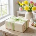 Organza ribbon green gift ribbon selvedge lime green 6mm 50m | Floristik24.co.uk