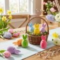 Easter egg mix with ears, flocked bunny eggs, Easter decoration colorful 6 pieces | Floristik24.co.uk