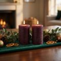 Solid-colored candles Burgundy 85x120mm 2pcs | Floristik24.co.uk