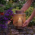 Decorative lantern wind light metal with handle rose Ø18cm H29cm | Floristik24.co.uk