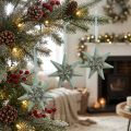 Christmas pendant deco star to hang Mint 4pcs | Floristik24.co.uk