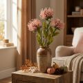 Autumn flower pincushion artificial Protea Rosa Leucospermum 73cm 3pcs | Floristik24.co.uk