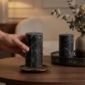 Black pillar candles 85×150mm 2pcs, dyed throughout, elegant for decoration &amp; ambience | Floristik24.co.uk