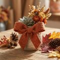 Decorative ribbon red-brown wide fabric ribbon wool look 40mm 8m | Floristik24.co.uk