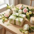 Organza ribbon green gift ribbon woven edge olive green 6mm 50m | Floristik24.co.uk