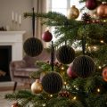 Honeycomb balls Christmas honeycomb balls black gold Ø7cm 4pcs | Floristik24.co.uk