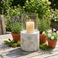 Candlestick lantern glass with base Ø17cm H32cm | Floristik24.co.uk