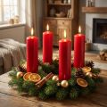 Pillar candles red Advent candles candles red 200/50mm 24 pcs | Floristik24.co.uk