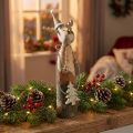 Natural Wood Reindeer with Gold Accents and Glitter Tree, H27cm | Floristik24.co.uk