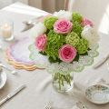 Biedermeier-style batik paper cuffs, Ø17cm, 25 pieces, assorted colors, for flower arrangements | Floristik24.co.uk