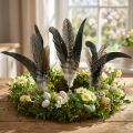 Plume on metal spring Spring decoration Real feathers 25cm 5pcs | Floristik24.co.uk