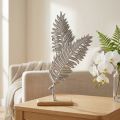Table decoration metal decoration fern silver wood H54cm W37cm | Floristik24.co.uk