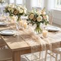 Deco fleece Sizoweb table runner beige 30cm 5m | Floristik24.co.uk