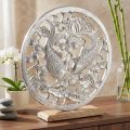 Decorative ring metal wood base silver lotus koi decoration Ø32cm | Floristik24.co.uk