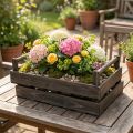 Vintage tray wooden tray rectangular brown 48/46.5cm set of 2 | Floristik24.co.uk