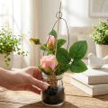 Rose in a glass Rosa H23cm | Floristik24.co.uk