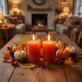 Colored candles orange 60x80mm 4pcs | Floristik24.co.uk