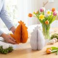 Decoration Chicken White Orange Honeycomb Figures Easter 19×12×20cm 2 pcs | Floristik24.co.uk