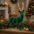 Deco deer standing green gold Christmas decoration figure 40cm | Floristik24.co.uk