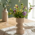 Metal flower vase cappuccino brown enamel Ø9cm H17.5cm | Floristik24.co.uk