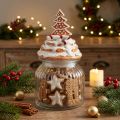 Christmas bonbonniere glass, fir cookie jar Ø11cm H21cm | Floristik24.co.uk