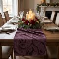 Velvet Ribbon Table Runner Purple Table Ribbon Paisley Pattern 150mm 3m | Floristik24.co.uk