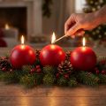 Set of 6 red ball candles, 100mm - Perfect for Christmas decorations and festive occasions, long burning time | Floristik24.co.uk