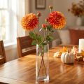 Artificial Dahlias Decoration Flowers Orange Red Ø10 L80cm 2pcs | Floristik24.co.uk