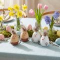 Easter chicks chicks Easter egg feathers white natural H9cm 4 pcs | Floristik24.co.uk