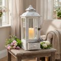 Decorative lantern vintage with drawer white 20×20cm H51cm | Floristik24.co.uk