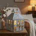 Vintage decorative lantern metal light house white rust H35cm | Floristik24.co.uk