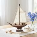 Sailing boat decoration ship pine wood brown 32×5×41cm | Floristik24.co.uk