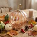 Pumpkin decoration glass glass pumpkin table decoration orange Ø14cm H18cm | Floristik24.co.uk