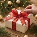 Christmas ribbon gift ribbon snowflakes red 25mm 20m | Floristik24.co.uk