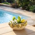 Ceramic bowl with lemons – Mediterranean decorative bowl for table &amp; kitchen Ø21.5cm H8.5cm | Floristik24.co.uk