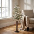 Artificial fir tree on metal plate snow winter decoration 35x115cm | Floristik24.co.uk