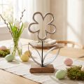 Metal flower decoration silver black table decoration spring H36cm | Floristik24.co.uk