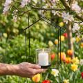 Lantern for hanging glass metal decorative house black H25cm | Floristik24.co.uk