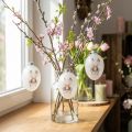 Deco hanger glass deco eggs rabbit with glasses glitter 5x8cm 6pcs | Floristik24.co.uk