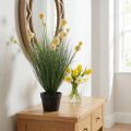 Grass with flowers in the pot artificial yellow 70cm | Floristik24.co.uk